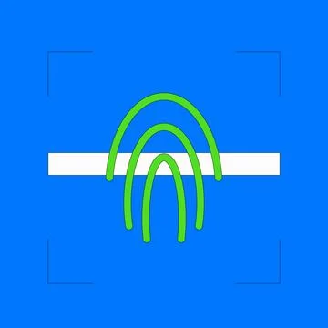 Biometric verification fingerprint Illustrazione stock
