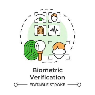 Biometric verification multi color concept icon Stock Illustration