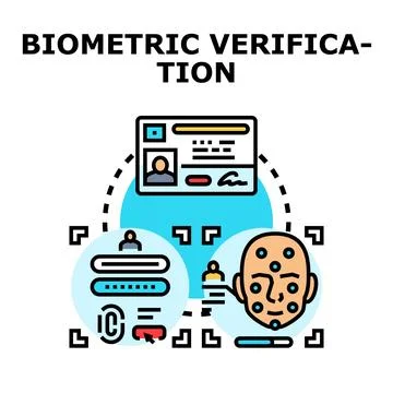 Biometric verification process for digital identity security Stock Illustration