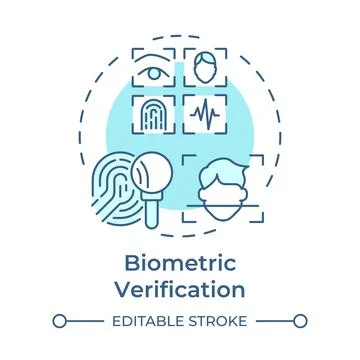 Biometric verification soft blue concept icon Stock Illustration