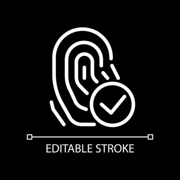 Biometrics pixel perfect white linear icon for dark theme Stock Illustration