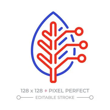 Biomimicry pixel perfect duotone line icon Stock Illustration