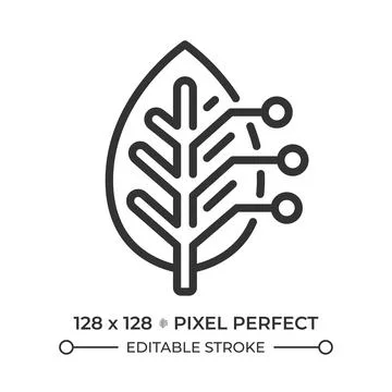 Biomimicry pixel perfect simple line icon Stock Illustration