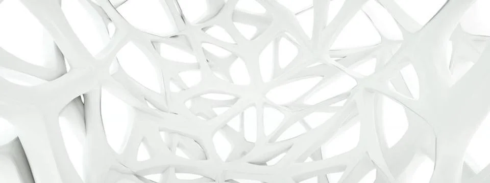 Bionic 3d background structured ambient bionic composition, panoramic 3d r... Stock Photos