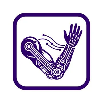 Bionic arm with advanced circuitry for prosthetic applications. Stock Illustration