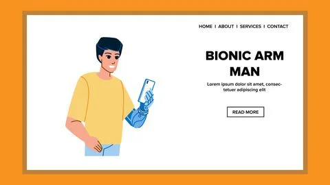 Bionic arm man vector Stock Illustration