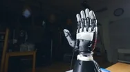 Bionic Arm Printed On 3D Printer. Futuristic Technology Concept Stock Footage