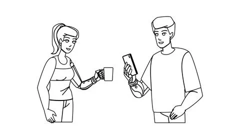 Bionic arm vector Illustrazione stock