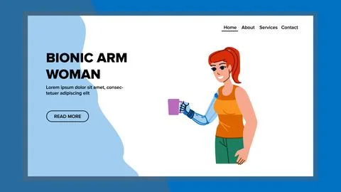 Bionic arm woman vector Illustrazione stock