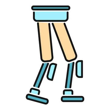 Bionic exoskeleton legs walking aiding disabled movement Stock Illustration