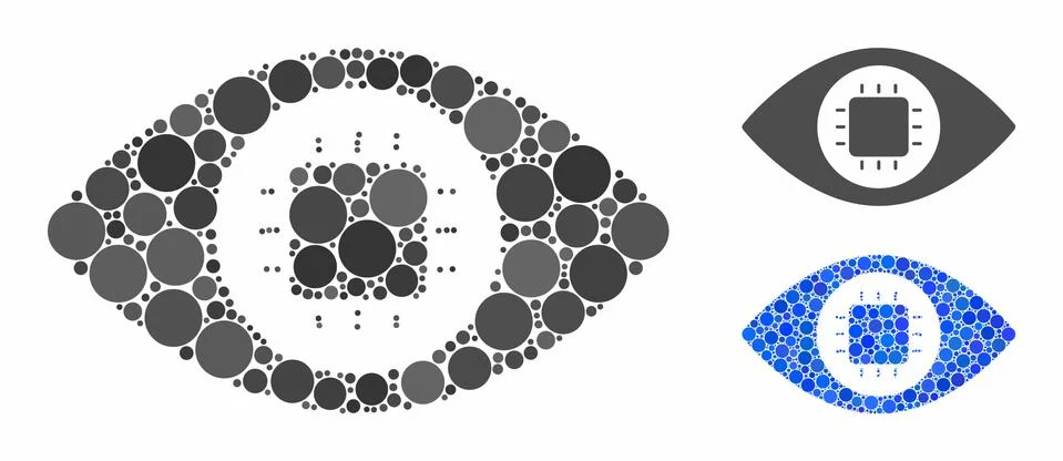 Bionic eye circuit Composition Icon of Spheric Items Illustrazione stock