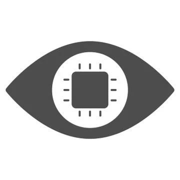 Bionic Eye Circuit Flat Icon Illustrazione stock