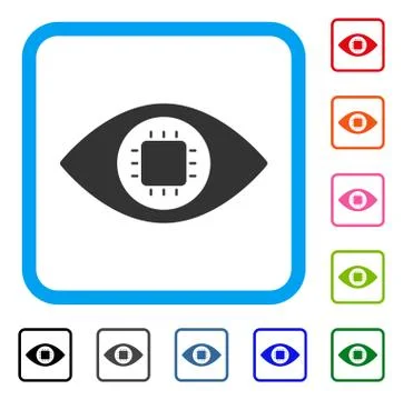 Bionic Eye Circuit Framed Icon Illustrazione stock