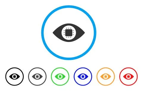 Bionic Eye Circuit Rounded Icon Illustrazione stock