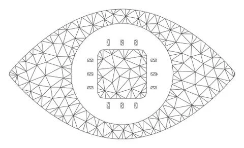 Bionic Eye Circuit Vector Mesh 2D Model Stock Illustration