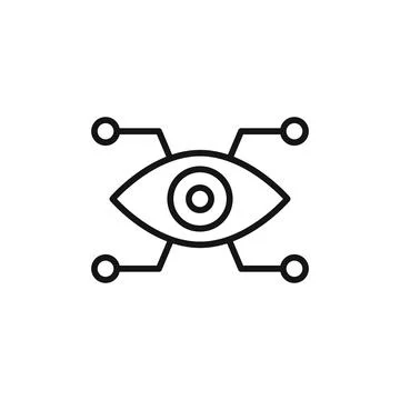 Bionic eye icon logo sign vector outline Illustrazione stock