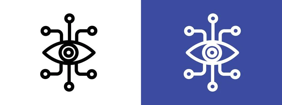 Bionic eye icon logo sign set vector outline Stock Illustration