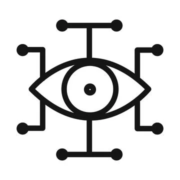 Bionic eye icon mark in filled style Stock Illustration