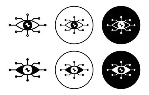 Bionic Eye icon Outline flat Icon Illustrazione stock