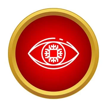 Bionic eye icon representing futuristic vision technology 库存插图