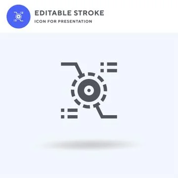 Bionic Eye icon vector, filled flat sign, solid pictogram isolated on white Illustrazione stock