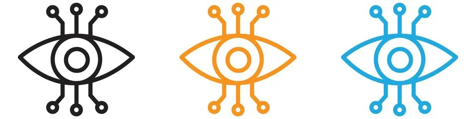 Bionic eye icon vector logo set collection for web app ui Stock Illustration