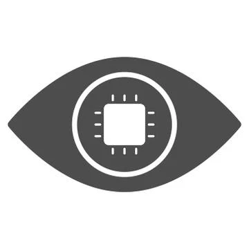 Bionic Eye Lens Flat Icon Illustrazione stock