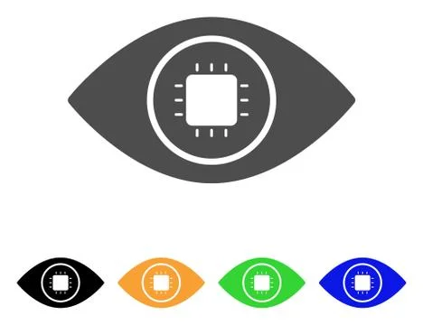 Bionic Eye Lens Flat Icon Illustrazione stock
