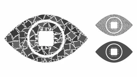Bionic eye lens Mosaic Icon of Rough Elements Illustrazione stock
