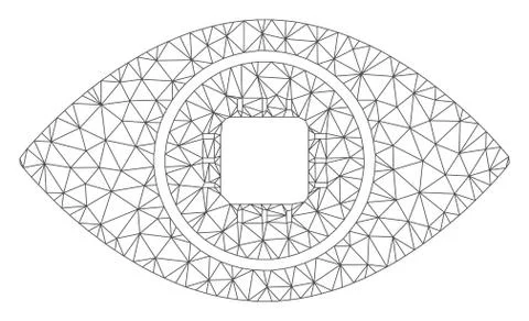 Bionic Eye Lens Vector Mesh 2D Model Illustrazione stock