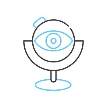 Bionic eye line icon, outline symbol, vector illustration, concept sign Illustrazione stock