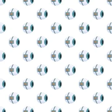 Bionic eye pattern on white seamless background Illustrazione stock