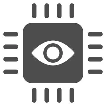 Bionic Eye Processor Flat Icon Illustrazione stock