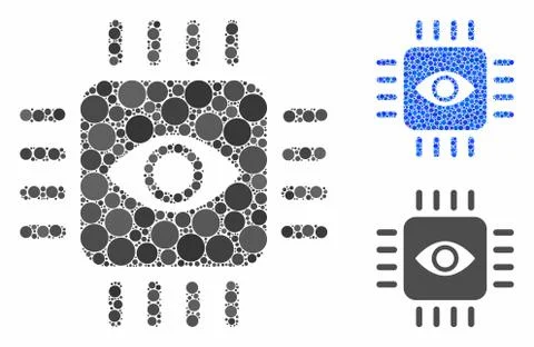 Bionic Eye Processor Mosaic Icon of Circles Illustrazione stock