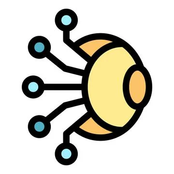 Bionic eye receiving data through neural connections, futuristic technology Illustrazione stock