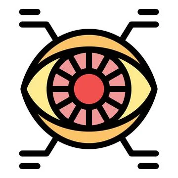 Bionic eye scanning and transmitting data, futuristic technology Illustrazione stock