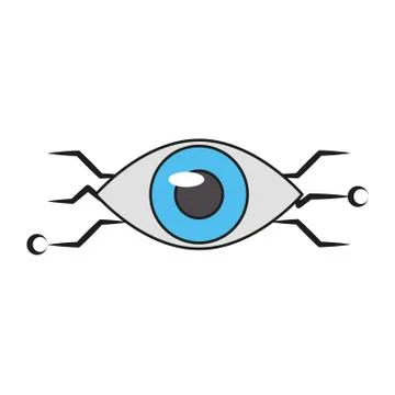 Bionic eye technology symbol Illustrazione stock