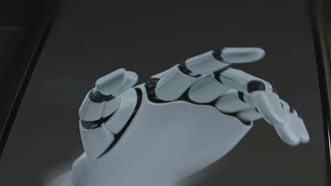 Bionic hand graphic presentation on smartphone Stock Footage 302826411
