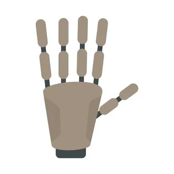 Bionic hand icon flat isolated Illustrazione stock
