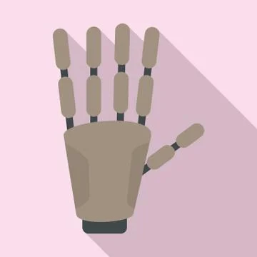 Bionic hand icon, flat style 스톡 일러스트