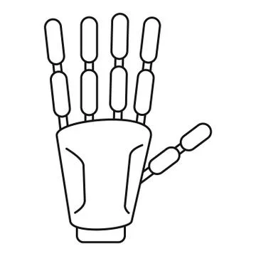 Bionic hand icon, outline style Stockillustratie