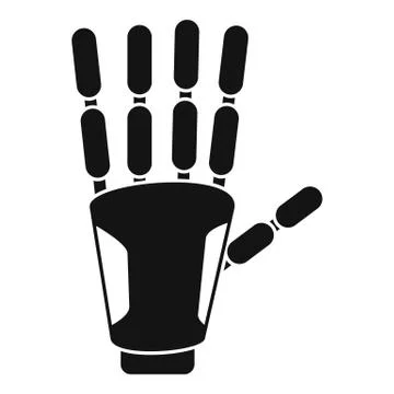 Bionic hand icon, simple style Illustrazione stock