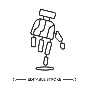 Bionic hand linear icon 스톡 일러스트