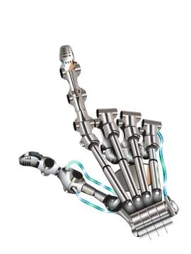 Bionic hand pointing with index finger Stock Illustration
