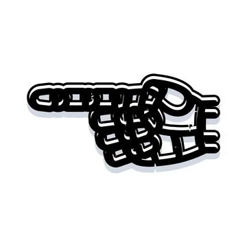 Bionic hand pointing left indicating direction Stockillustratie