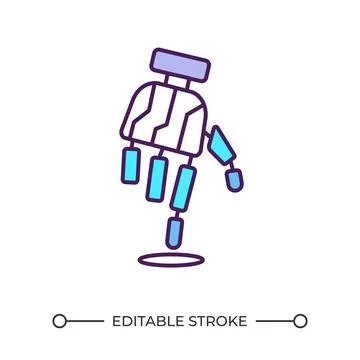 Bionic hand RGB color icon Stockillustratie