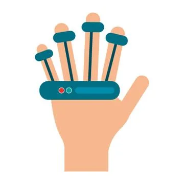 Bionic hand technology symbol Stock Illustration