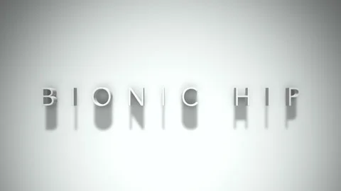 Bionic hip 3D title animation with shadows on a white background Vídeo Stock 297380983