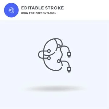 Bionic Kidney icon vector, filled flat sign, solid pictogram isolated on white Stock Illustration