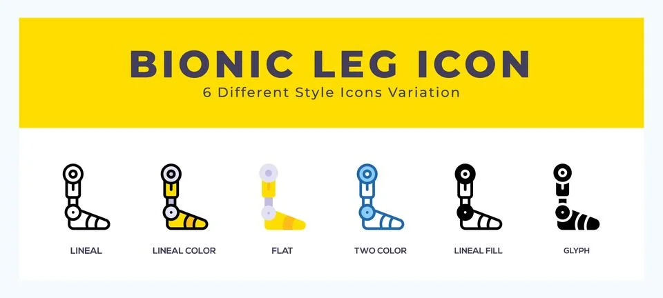 Bionic leg icon set. vector illustration. 스톡 일러스트